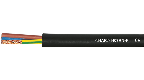 Mains Cable 3x 1.5mm² Copper Unshielded 750V Black