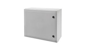 Cabinet, PC - Grey cover, 2-point locking, hinges on the short side, 400 x 300 x 210 mm