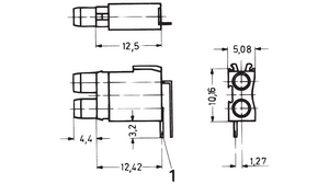 Doppelprüfbuchse, 16.9mm, Kupferlegierung / PBT