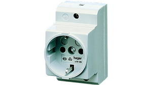 Netcontactdoos 16A 250V DE-socket type F (CEE 7/3) Wit