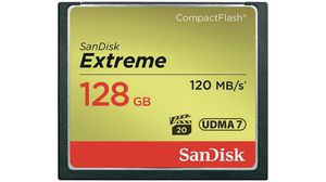Extremt CompactFlash-kort, CompactFlash (CF), 128GB, 120MB/s, 60MB/s, Svart