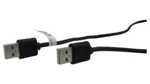 Cable, USB-A Plug - USB-A Plug, 1m, USB 2.0, Black