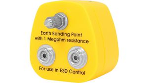 ESD Earth Bonding Plug, Euro Type C (CEE 7/16) Plug, 2x 10 mm Stud / 1x M5 Post