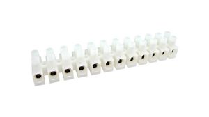 Terminal Strip, White, 50A, 600V, Poles - 12