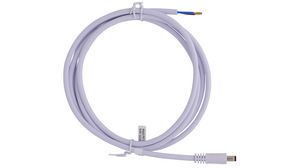 Kabel przyłączeniowy prądu stałego, 2.1x5.5x9.5mm Wtyk - Nieosłonięte końcówki, Prosty, 2m, Biały