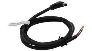 DC Connection Cable, 2.5x5.5x9.5mm Plug - Bare End, Angled, 500mm, Black