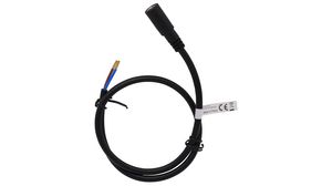 Kabel przyłączeniowy prądu stałego, 2.1x5.5x9.5mm Gniazdo - Nieosłonięte końcówki, Prosty, 500mm, Czarny