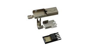 USB Connector, Plug, Mini USB-B 2.0, Straight, Positions - 5