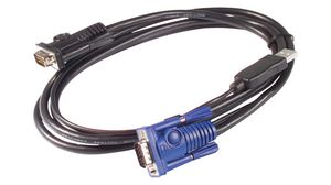 KVM Cable, USB A dugasz - VGA dugasz, 1.8m