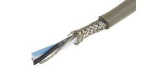 Twisted Pair Data Cable, 1 Pairs, 0.23 mm², 2 Cores, 24 AWG, Screened, 50m, Grey Sheath