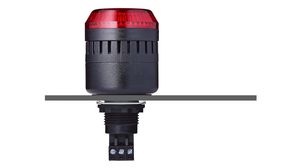 LED-Einbausummer, rot, M22, 230 VAC, 98dB, Durchgehend / Pulston, 45mm, ELM