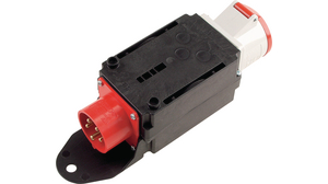 CEE-adapter 1x CEE - CEE 7/7-stekker 400V Zwart/rood