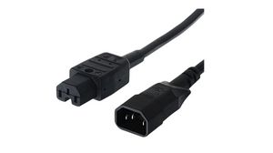 IEC Device Cable IEC 60320 C14 - IEC 60320 C15 1m Black