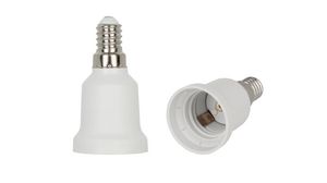 Adaptor / Lamp Holder E14/E27, Plastic, White