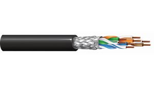 LAN-kábel, Datatuff PVC CAT5e 4x2x0.25mm? S/FTP Fekete 100m