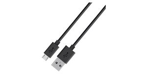 Cable, USB-A Plug - USB Micro-B Plug, 2m, USB 2.0, Black