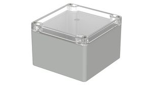 Plastic Enclosure with Clear Lid Euromas 120x122x85mm Light Grey Polycarbonate IP65