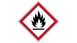GHS Symbol - Flammable, Diamond, Black / Red on White, Polyester, Warning, 250pcs