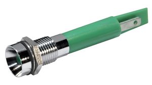 Lysdiodsindikator, Grön, 5mcd, 230V, 8mm, IP67
