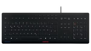 Keyboard, STREAM PROTECT, US English with €, QWERTY, USB, Cable