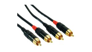 Audio Cable, Stereo, 2x RCA Plug - 2x RCA Plug, 1m