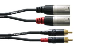 Audio Cable, XLR 3-Pin Plug - RCA Plug, 3m