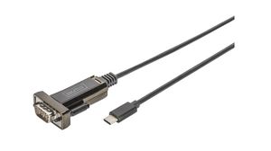 USB seriell adapter, 1m, RS-232, 1 DB9, hane