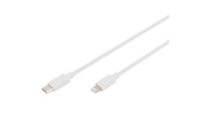 Cable, Wtyk USB C - Złącze Apple Lightning, 1m, USB 2.0, Biały