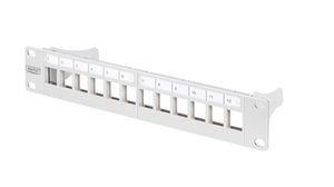 12-Port Modular Patch Panel with Label Fields, 10"