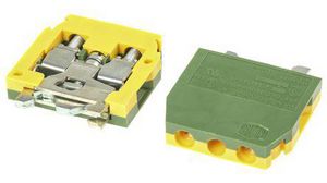 SNA Series Green/Yellow DIN Rail Terminal Block, 4mm², Single-Level, Screw Termination