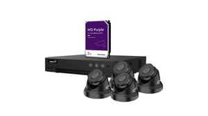 Surveillance Kit, 4 Channel NVR, 4x 2MP IP Dome Cameras, 2TB HDD, Black
