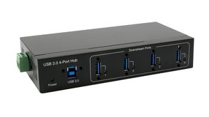 Industrial USB Hub, 4x USB-A Socket, 3.0, 5Gbps