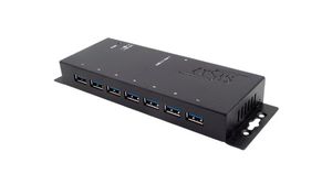 Industrial USB Hub with ESD Surge Protection, 7x USB-A Socket, 3.0, 5Gbps