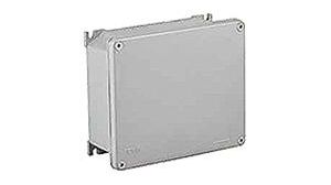 GWconnect Enclosure Die-cast Aluminum S-8000 Series External Mounting Flanges 166 x 141 x 64mm Grey RAL 9006