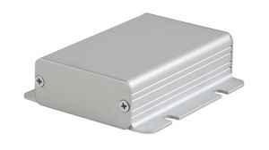 Enclosure with Integrated Flanges, Extruded Aluminium, 80x74x22.93mm, Clear Anodized, IP54