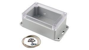Flanged Enclosure with Clear Lid RP 85x125x55mm Off-White Polycarbonate IP65