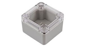 Plastic Enclosure with Clear Lid RZ 50x52x35mm Light Grey Polycarbonate IP65