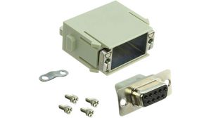 DE-9 Socket D-Sub Connector Kit, Die-Cast Zinc Alloy