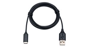 Headset Cable, USB-A Plug - USB-C Plug, 1.2m, Black