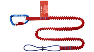 Tether Lanyard with Carabiner, Red/Blue