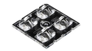 LED-multilinsmatris, klar, 2x2, Nitmontering / Skruv, 50x50x6.5mm