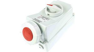 Switchable IP67 Industrial Interlock Socket 3PN+E, Earthing Position 6h, 16A, 400 V