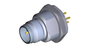 Circular Connector, D-Coded, Plug, Straight, 4A, Contacts - 4, PCB