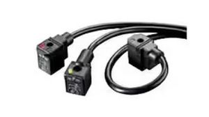 Valve Connector, Plug, Right Angle, Black, Contacts - 2