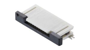 FFC / FPC Connector, Poles - 10, 50V, 500mA, Right Angle