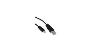 Cable, USB-A-kontakt - USB Micro B-kontakt, 2m, USB 2.0, Svart
