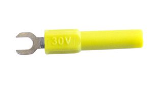 Connecteur à fourche, Spade Connector / Fiche banane, 4 mm, Jaune