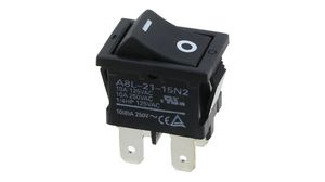 Rocker Switch, 10 A, 2NO, 250V, ON-OFF, IP40, Black