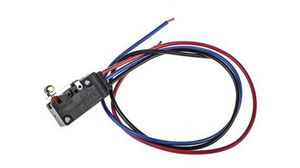 Roller Lever Micro Switch, Pre-wired Terminal, 5 A @ 250 V ac, SPDT, IP67