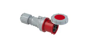 CEE Socket POWER TWIST, Red / White, 5P, Cable Mount, 16mm², 63A, IP67, 400V